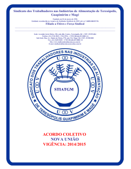 Acordo Coletivo de Trabalho 2014/2015 da NOVA UNIAO DE MAGE