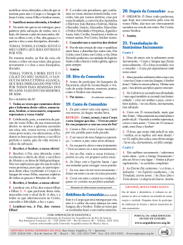 18.Rito da Comunh&atilde;o 19.Canto de Comunh&atilde;o Ant&iacute;fona da