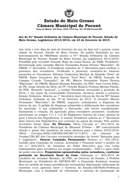 Ata da 91&ordf; Sess&atilde;o Ordin&aacute;ria realizada no dia 23 de fevereiro de 2015.