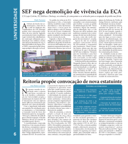 SEF nega demolição de vivência da ECA