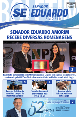 SENADOR EDUARDO AMORIM RECEBE DIVERSAS HOMENAGENS