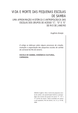 VIDA E MORTE DAS PEQUENAS ESCOLAS DE SAMBA