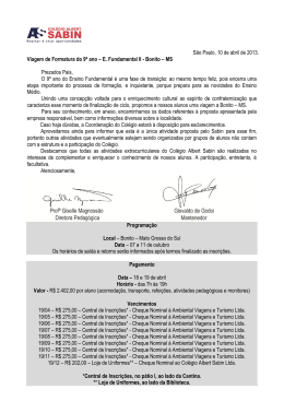 S&atilde;o Paulo, 10 de abril de 2013. Viagem de Formatura do 9&ordm; ano &ndash; E