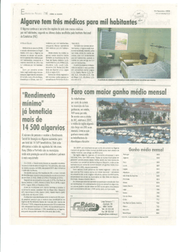 algarve tem tr&ecirc;s m&eacute;dicos para mil habitantes