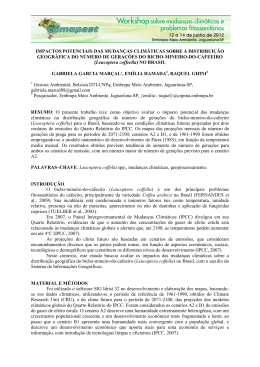 impactos potenciais das mudan&ccedil;as clim&aacute;ticas sobre a distribui&ccedil;&atilde;o
