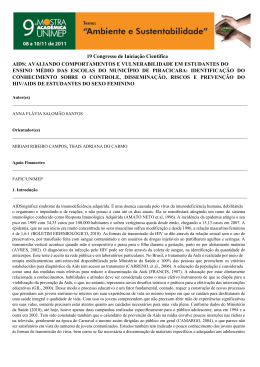 aids: avaliando comportamentos e vulnerabilidade em estudantes