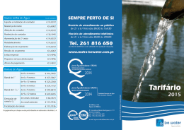 Tarifários - Câmara Municipal de Mafra