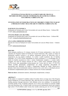 Investigação das práticas alimentares de crianças