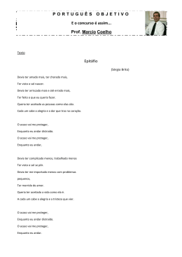 PORTUGU&Ecirc;S OBJETIVO E o concurso &eacute; assim... Prof. Marcio