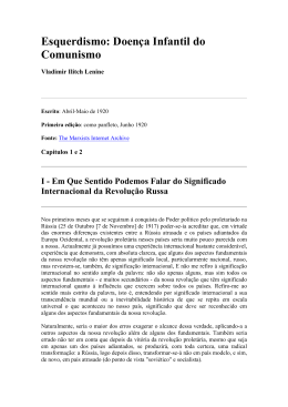 Esquerdismo: Doen&ccedil;a Infantil do Comunismo