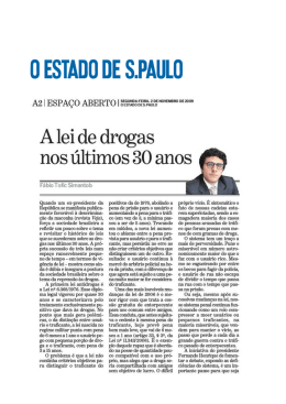 A lei de drogas nos últimos 30 anos
