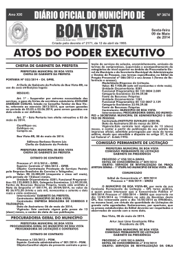 dom n&ordm; 3674.indd - Prefeitura Municipal de Boa Vista