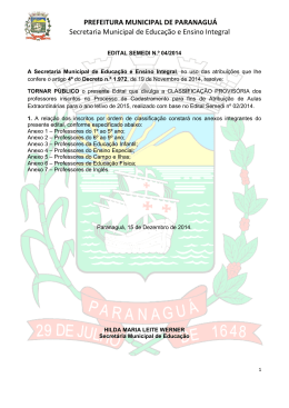Edital Semedi 04/2014 - Prefeitura de Paranaguá