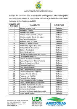 Relação dos candidatos com as inscrições homologadas e
