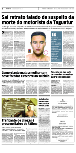 Sai retrato falado de suspeito da morte do motorista