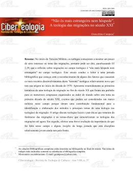 &ldquo;N&atilde;o &eacute;s mais estrangeira nem h&oacute;spede&rdquo;. A teologia das migra&ccedil;&otilde;es