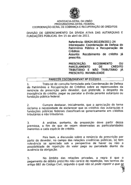 parecer cgcob/digevat nº 12/2011 - Advocacia