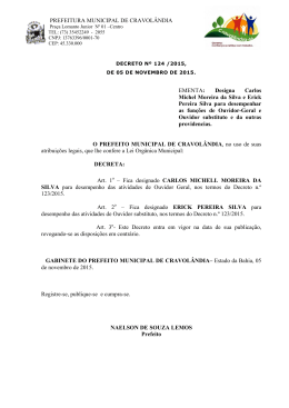 Decreto nº 124 /2015, de 05 de novembro de 2015