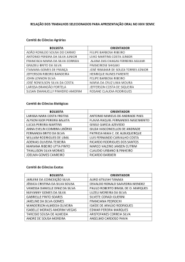 RELAÇÃO DOS TRABALHOS SELECIONADOS PARA