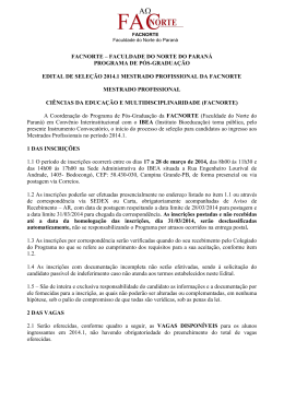 FACNORTE &ndash; FACULDADE DO NORTE DO PARAN&Aacute; PROGRAMA