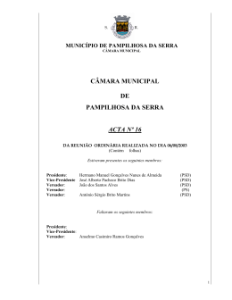 CÂMARA MUNICIPAL DE PAMPILHOSA DA SERRA ACTA Nº 16