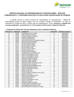 SERVI&Ccedil;O NACIONAL DE APRENDIZAGEM DO