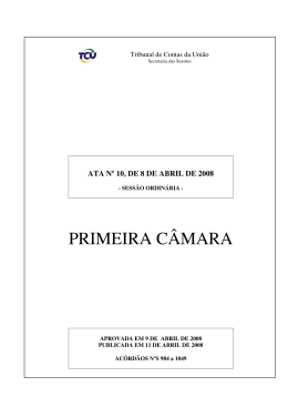PRIMEIRA CÂMARA - Tribunal de Contas da União