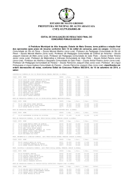Edital de Resultado - Alto Araguaia 002-2014