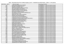 pme - processo seletivo simplificado 01/2013