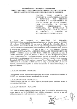 3º Termo Aditivo - Ministério das Relações Exteriores