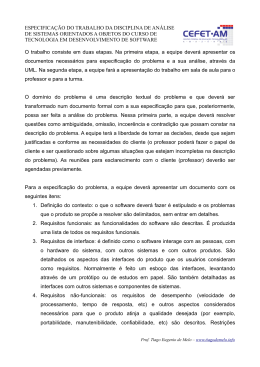 especifica&ccedil;&atilde;o do trabalho da disciplina de