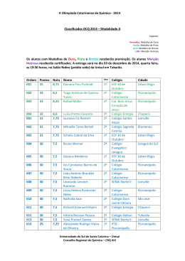 X Olimp&iacute;ada Catarinense de Qu&iacute;mica
