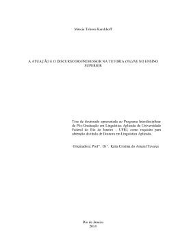 A atua&ccedil;&atilde;o e o discurso do professor na tutoria online no