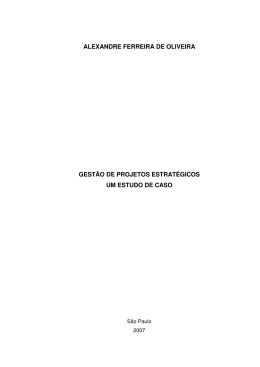 alexandre ferreira de oliveira gest&atilde;o de projetos estrat&eacute;gicos um