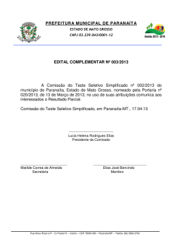 PREFEITURA MUNICIPAL DE PARANA&Iacute;TA