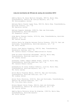 Lista do movimento de Oficiais de Justiça de novembro/2014