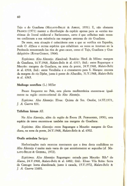 Tejo e do Guadiana (MALATO-BELIZ & ABREU, 1951). E, nao