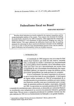 Federalismo fiscal no Brasil*
