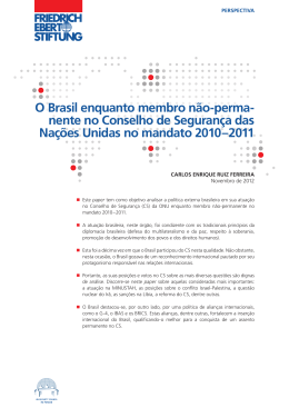 O Brasil enquanto membro não-permanente no Conselho de