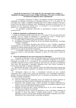 Acordo de Execu&ccedil;&atilde;o do n.&ordm; 5 do artigo 24.&ordm; da Conven&ccedil;&atilde;o entre o
