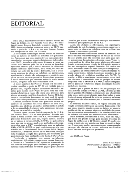 EDITORIAL - Qu&iacute;mica Nova - Sociedade Brasileira de Qu&iacute;mica