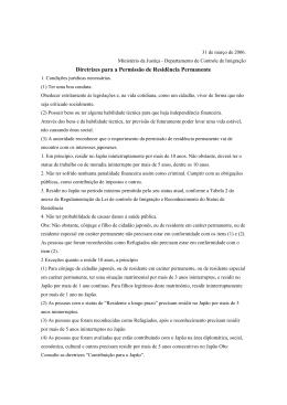 Diretrizes para a Permiss&atilde;o de Resid&ecirc;ncia Permanente