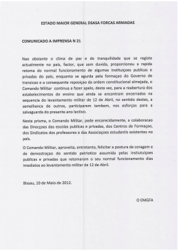 Comunicado número 21 do Comando Militar