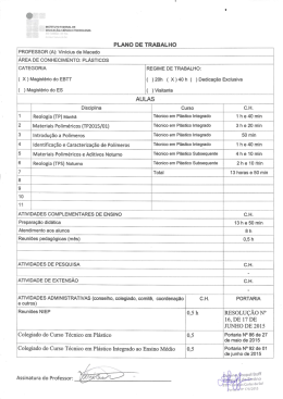PLANO DE TRABALHO