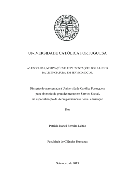 As escolhas, motiva&ccedil;&otilde;es e representa&ccedil;&otilde;es dos alunos da