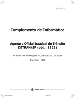 Inform&aacute;tica - Agente e Oficial Estadual de Tr&acirc;nsito