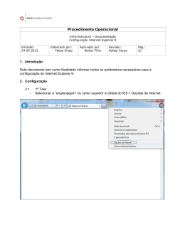 Procedimento Operacional 1. Introdu&ccedil;&atilde;o Este documento tem como