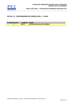 RESULTADO FINAL_2012 - Hospital da PUC Campinas
