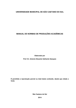 UNIVERSIDADE MUNICIPAL DE S&Atilde;O CAETANO DO SUL