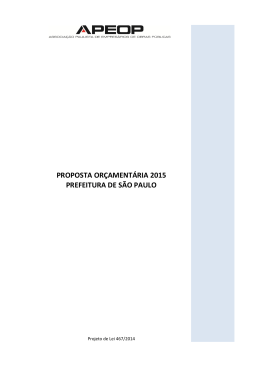proposta orçamentária 2015 prefeitura de são paulo